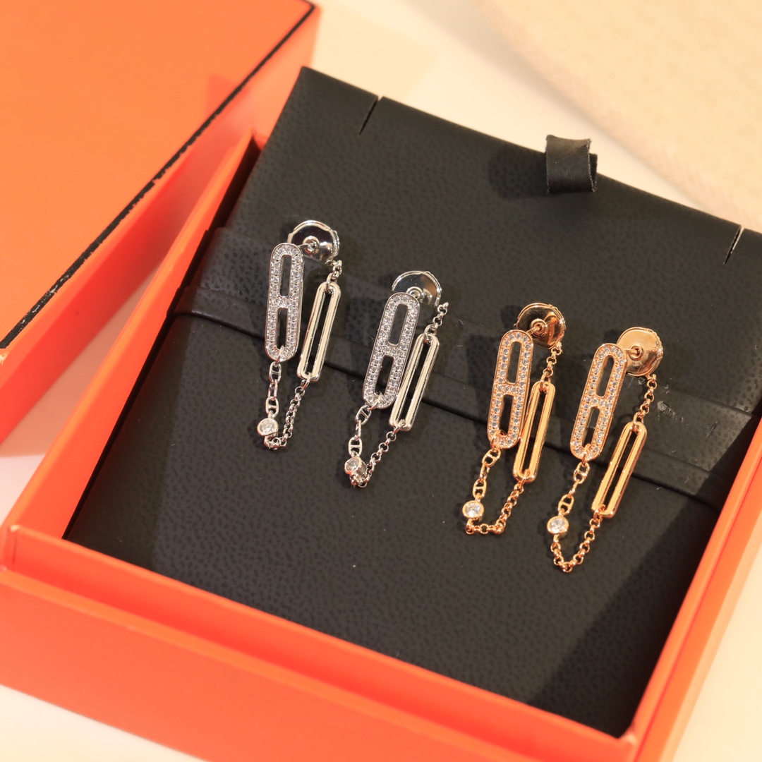 Hermes 18k Gold Plated Kelly Earrings