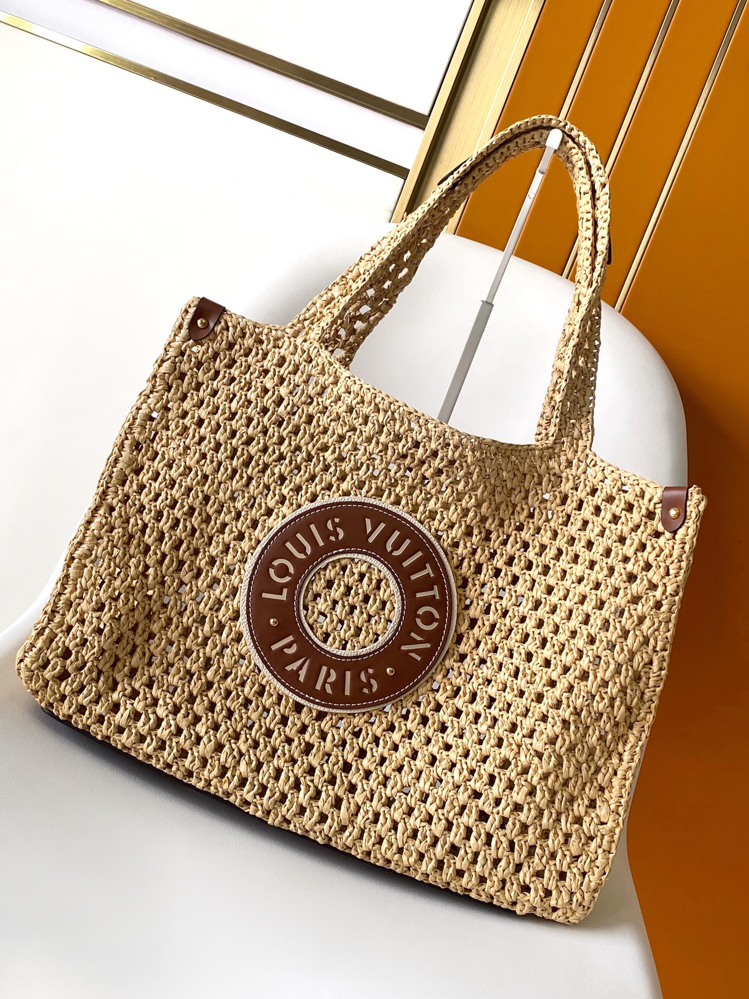 LV OnTheGo Raffia Tote Bag