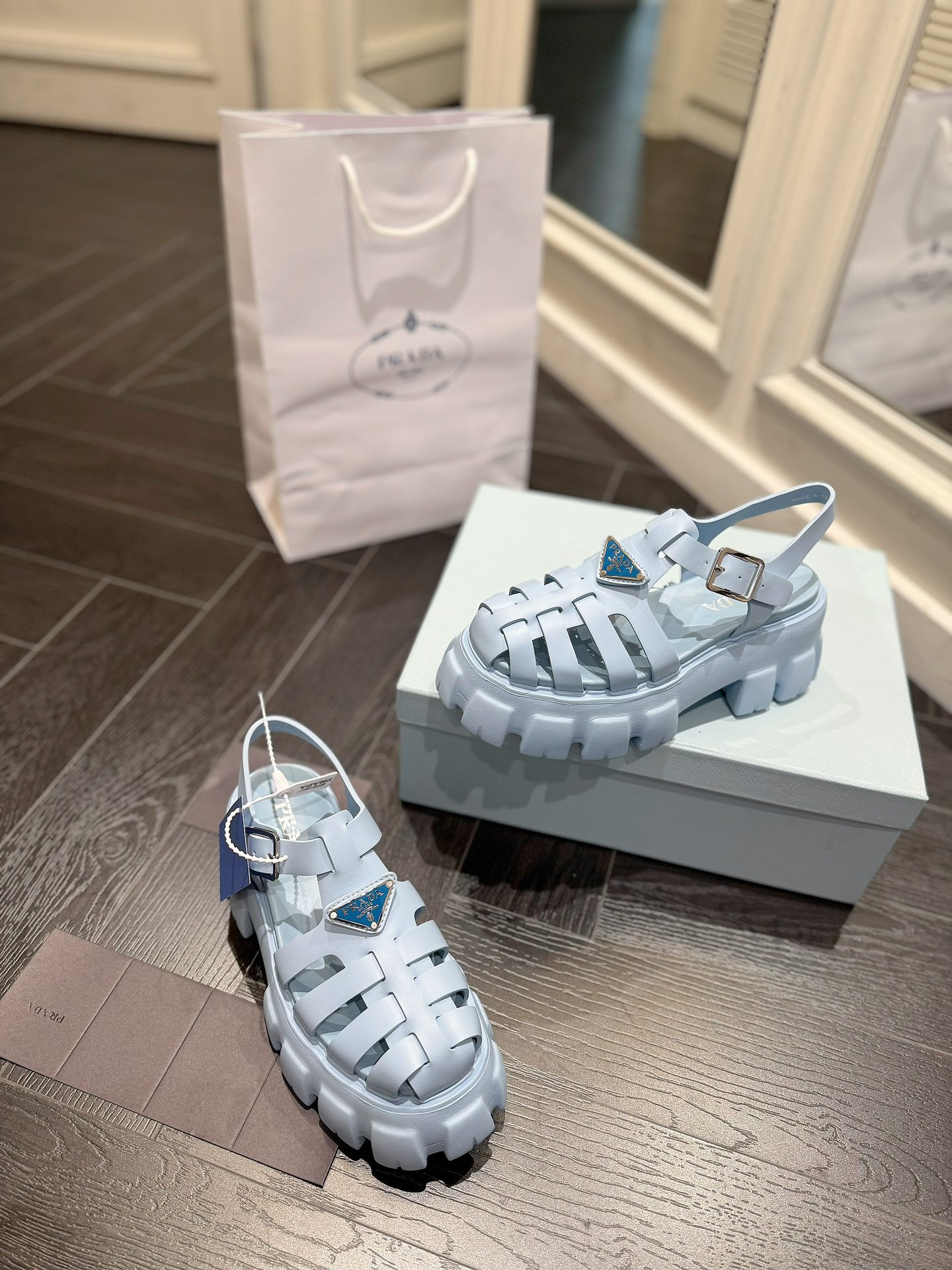 Prada Roman Zigzag Sandals