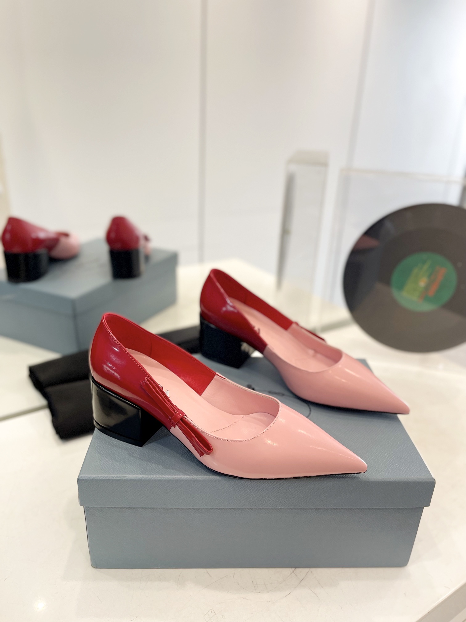 Prada Two-Tone Chunky Pumps