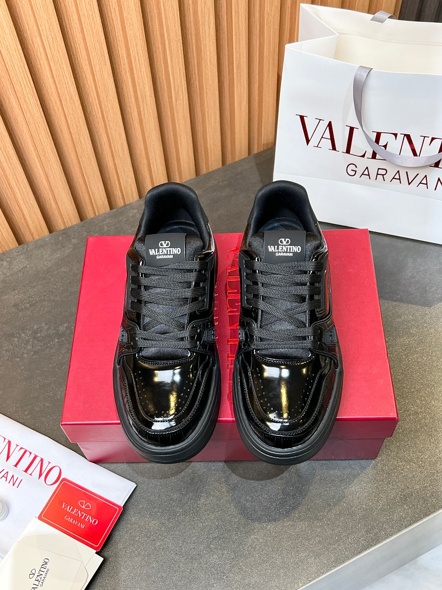 Valentino One Stud Calfskin Sneakers