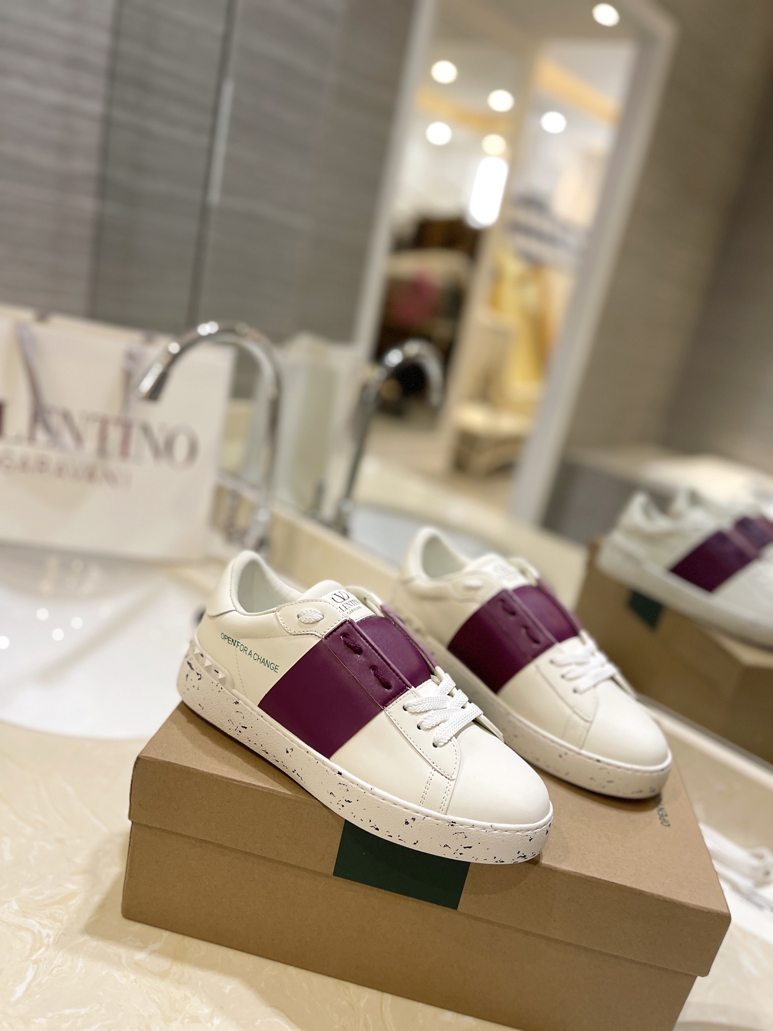 Valentino Splash Ink Contrast Sneakers
