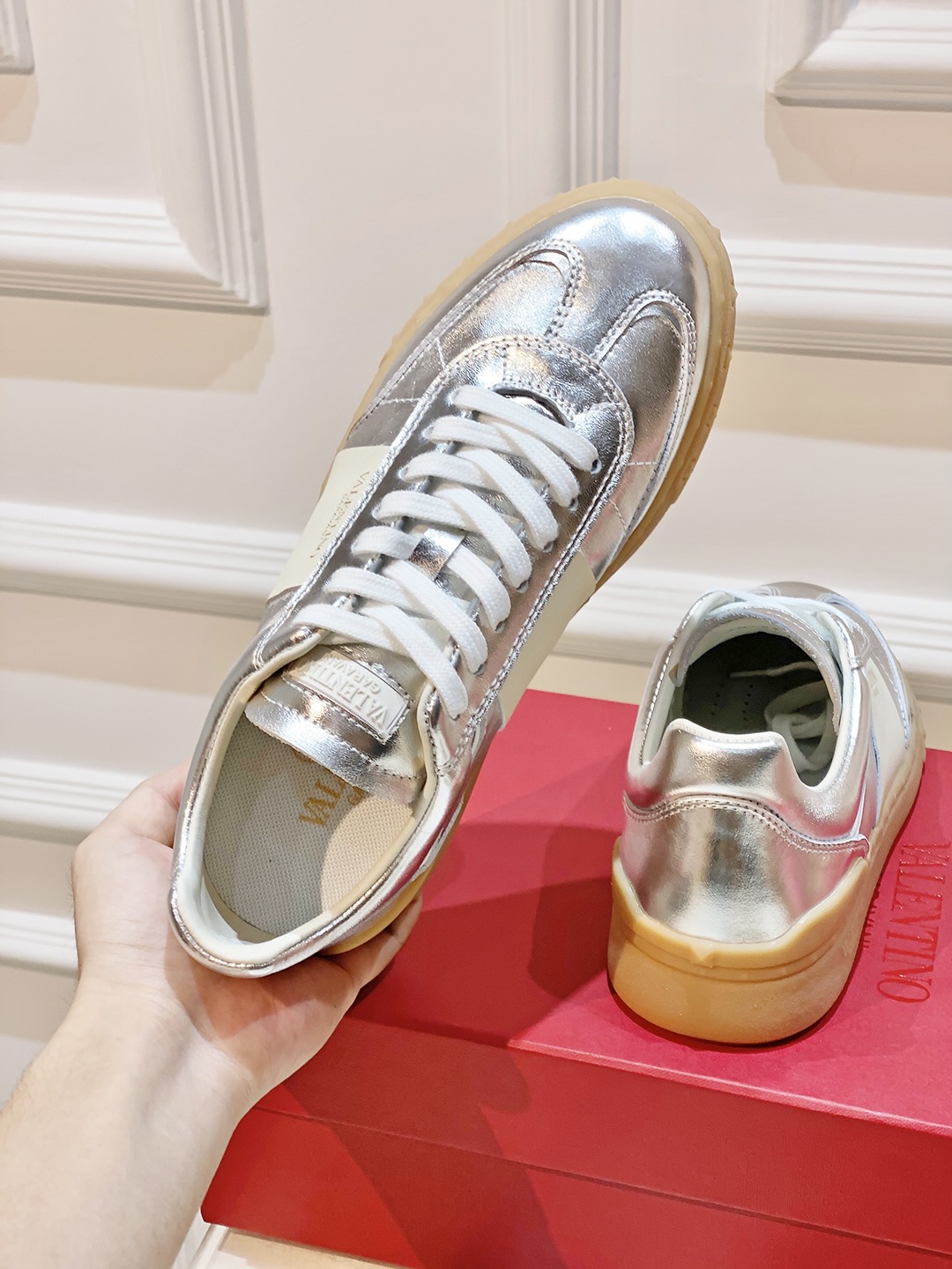 Valentino Suede Gum Sole Sneakers
