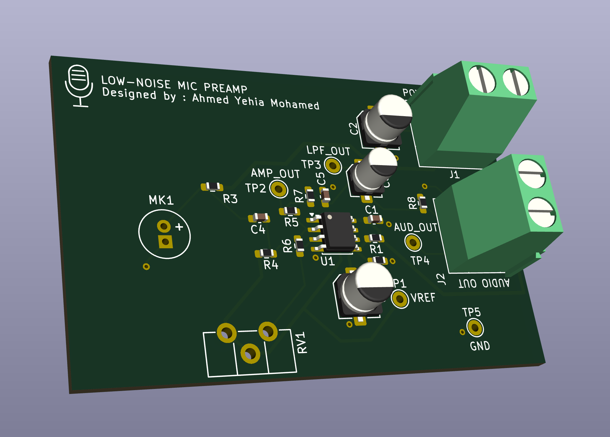 Low noise microphone preamplifier, from the project README