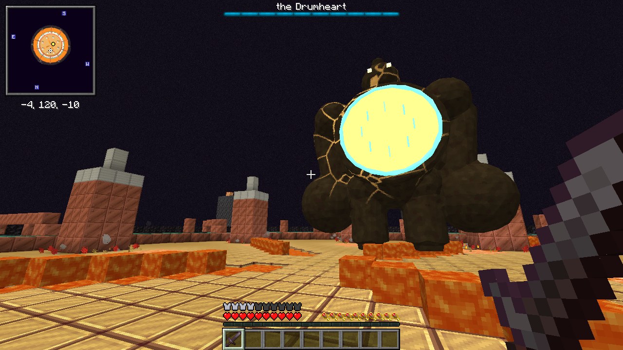 Fighting the Drumheart, guardian of the Spark Strand