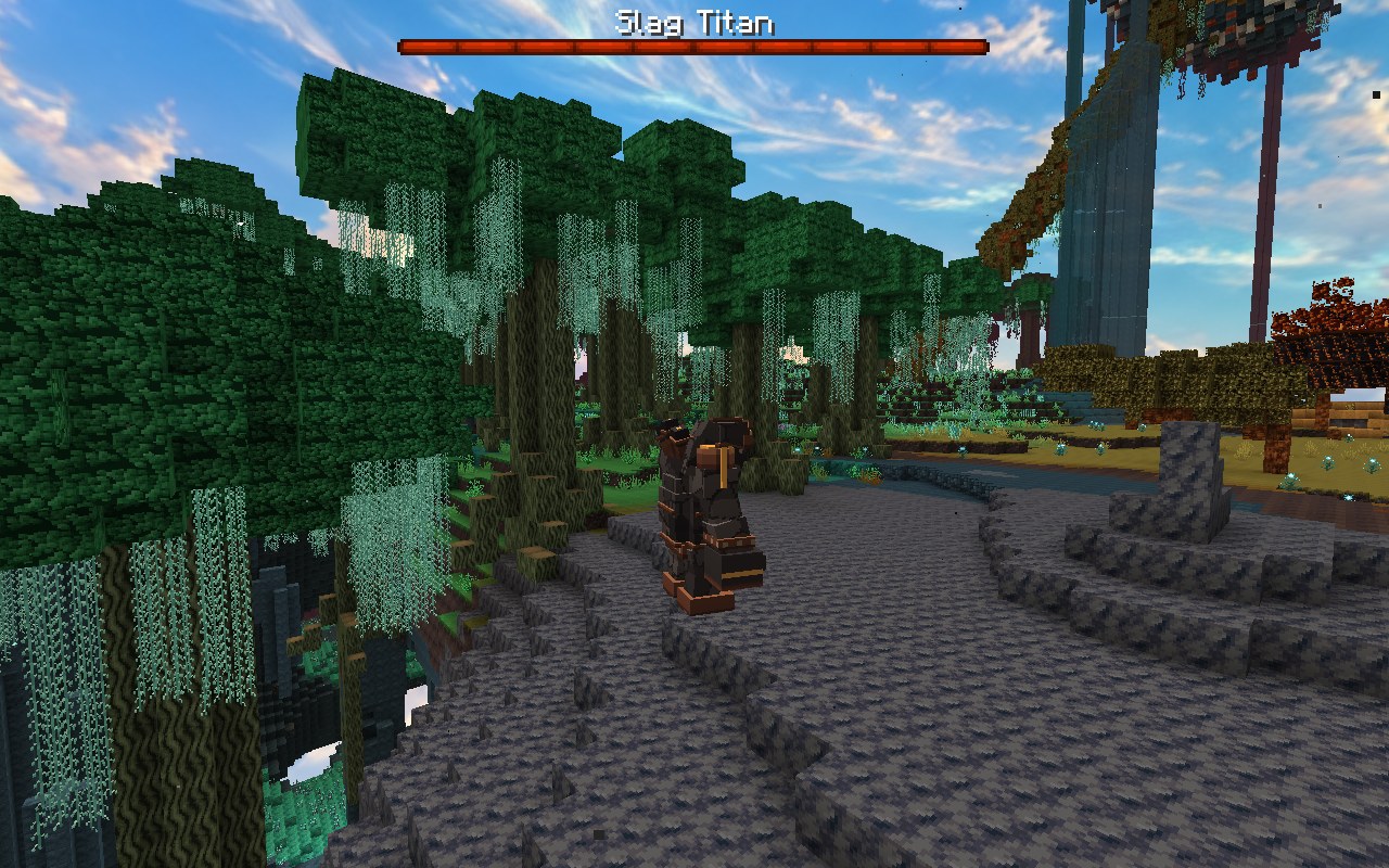 The Slag Titan, the Drumhearts' guardian, risen from its altar