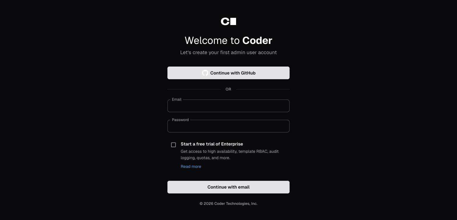 Coder deployed on Easypanel