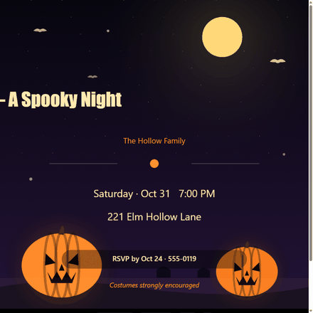 Halloween invitation templates β click to make yours