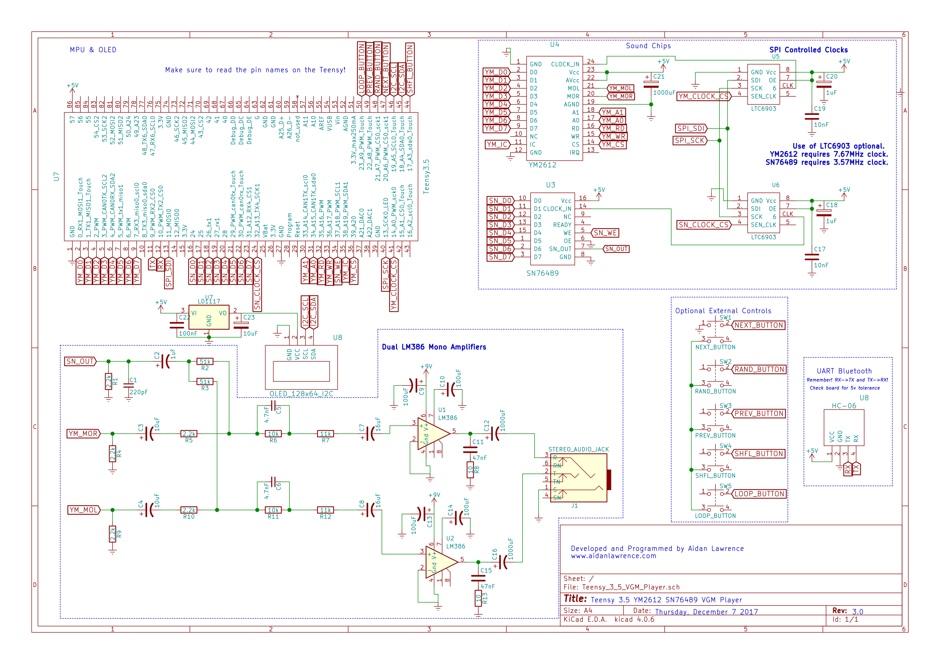 Teensy 3 5 VGM Player YM2612 SN76489