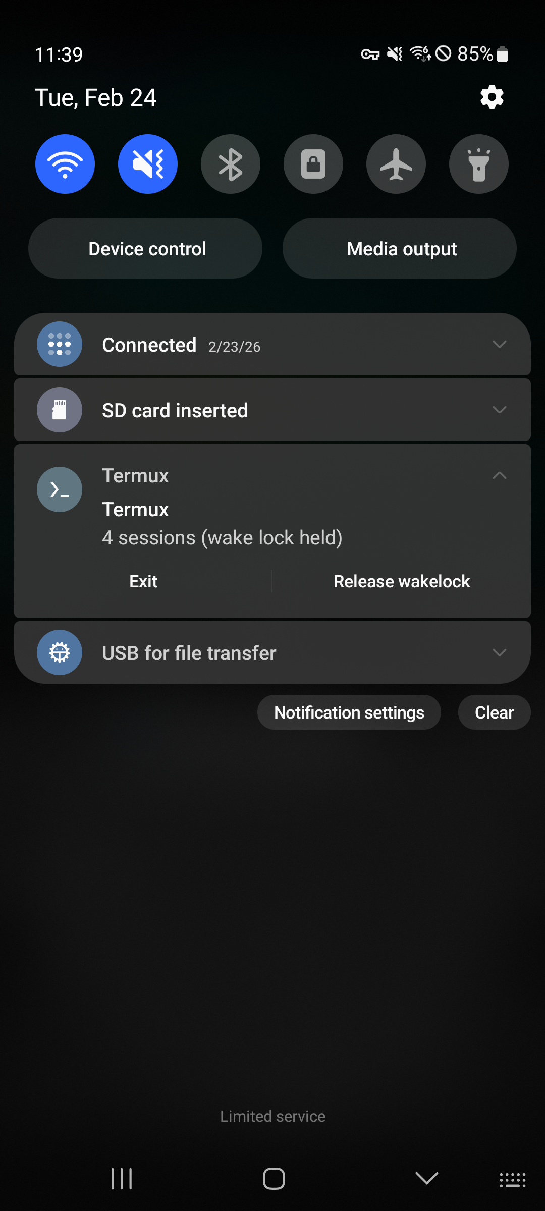Wake lock held