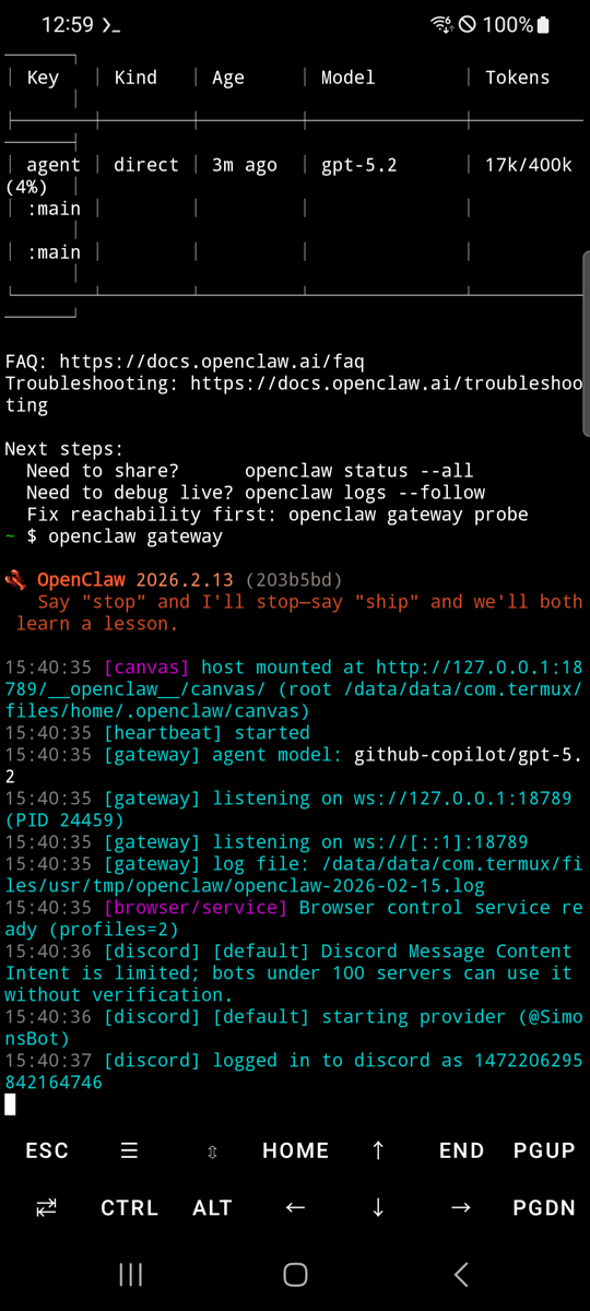 openclaw gateway running
