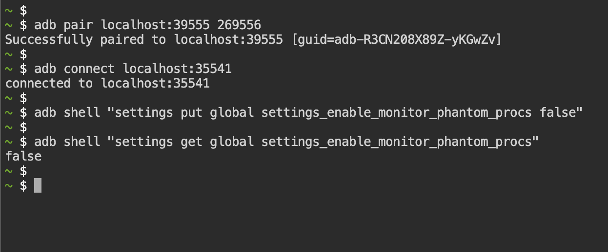 Phantom Process Killer disabled