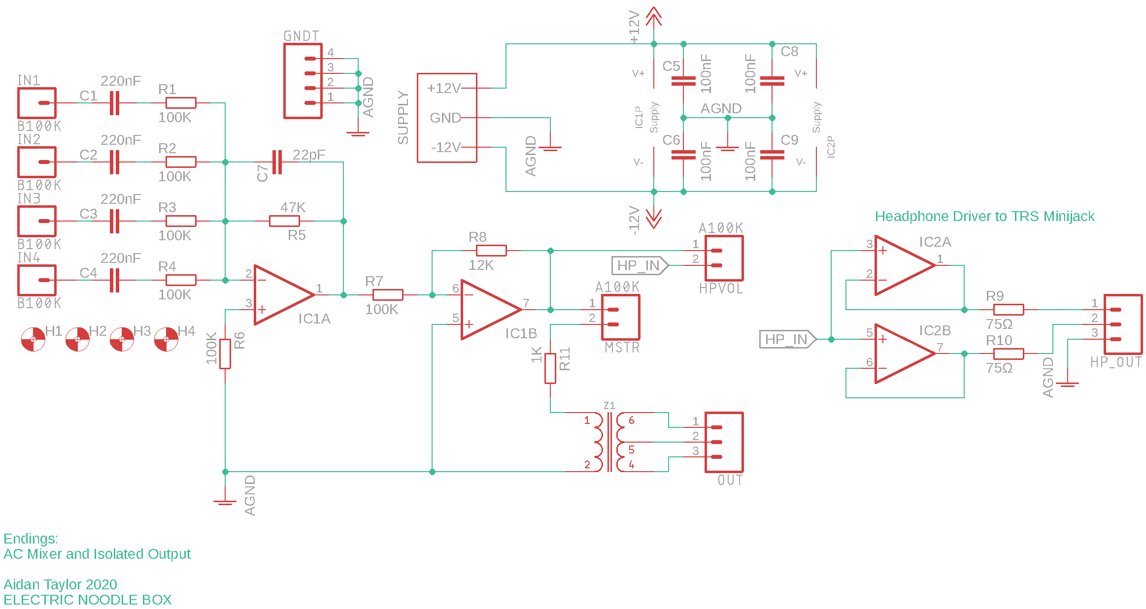 Endings: AC Mix with Transformer Isolated Output – Electric Noodle Box