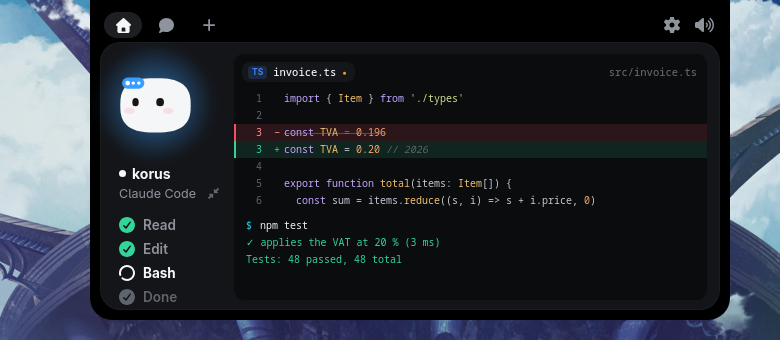 code view with terminal