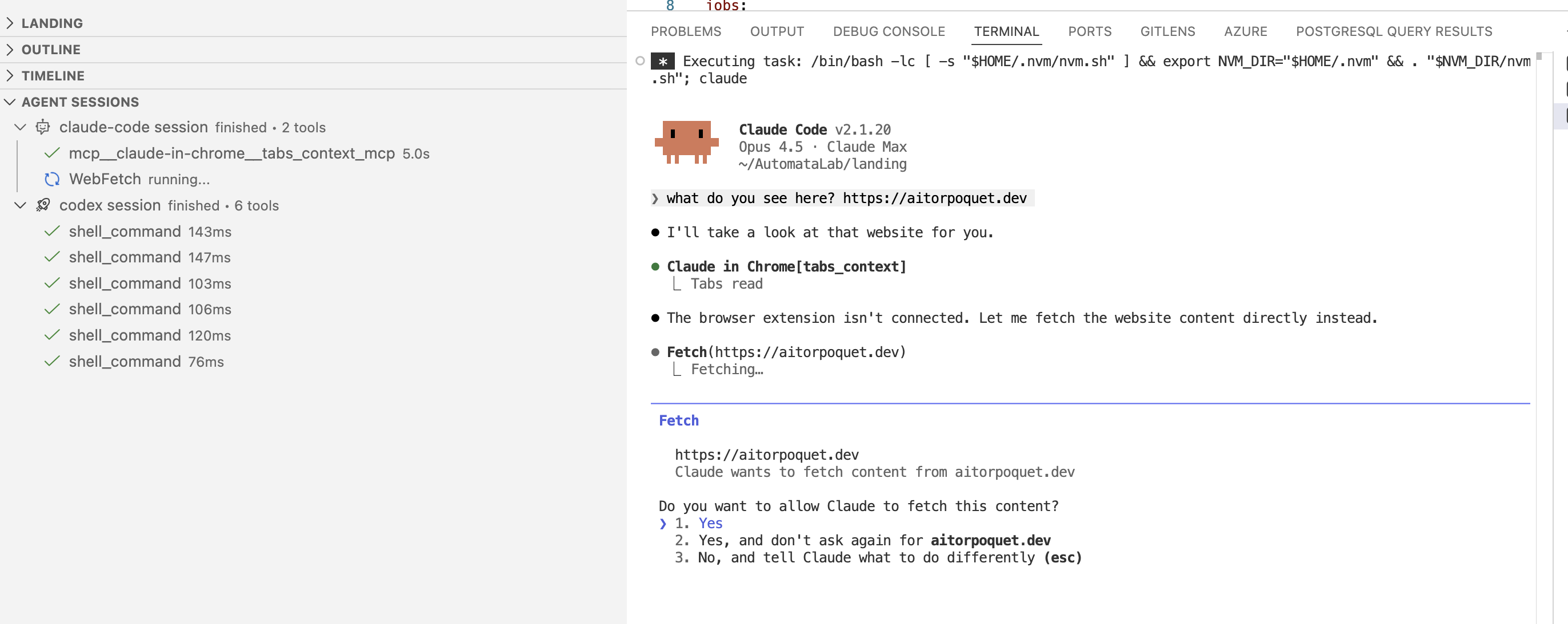 Agent Sessions in Explorer