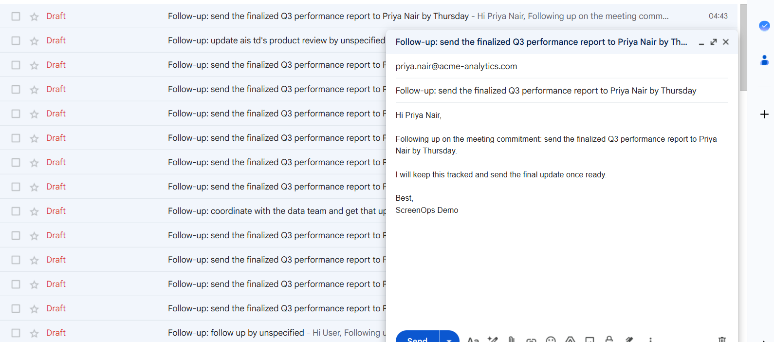 Verified Gmail draft