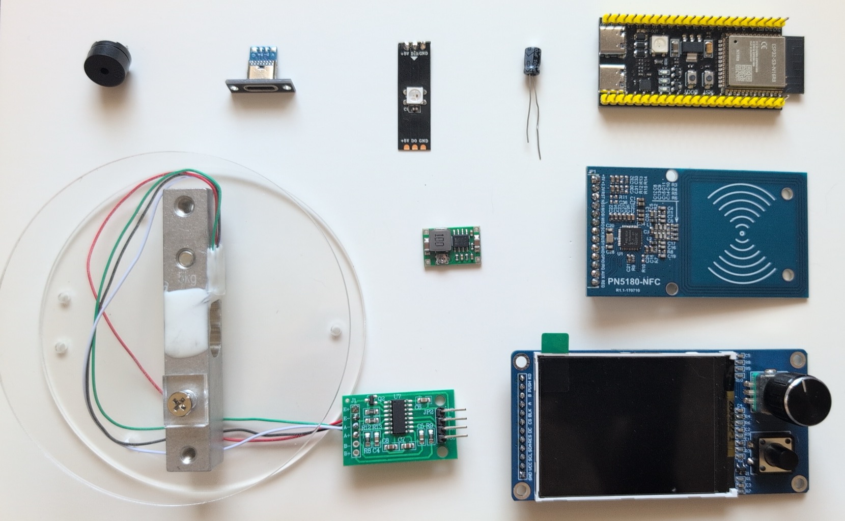 All OctoScale hardware components laid out