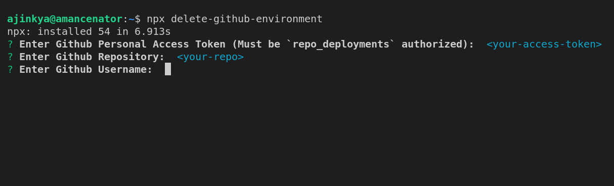 Enter github username
