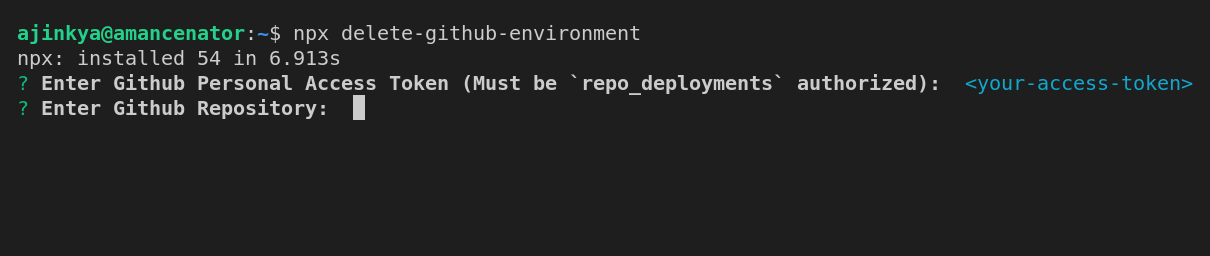 Enter Repository name
