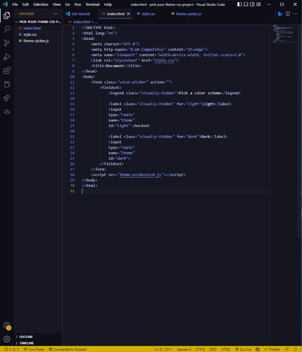 screenshot of html code