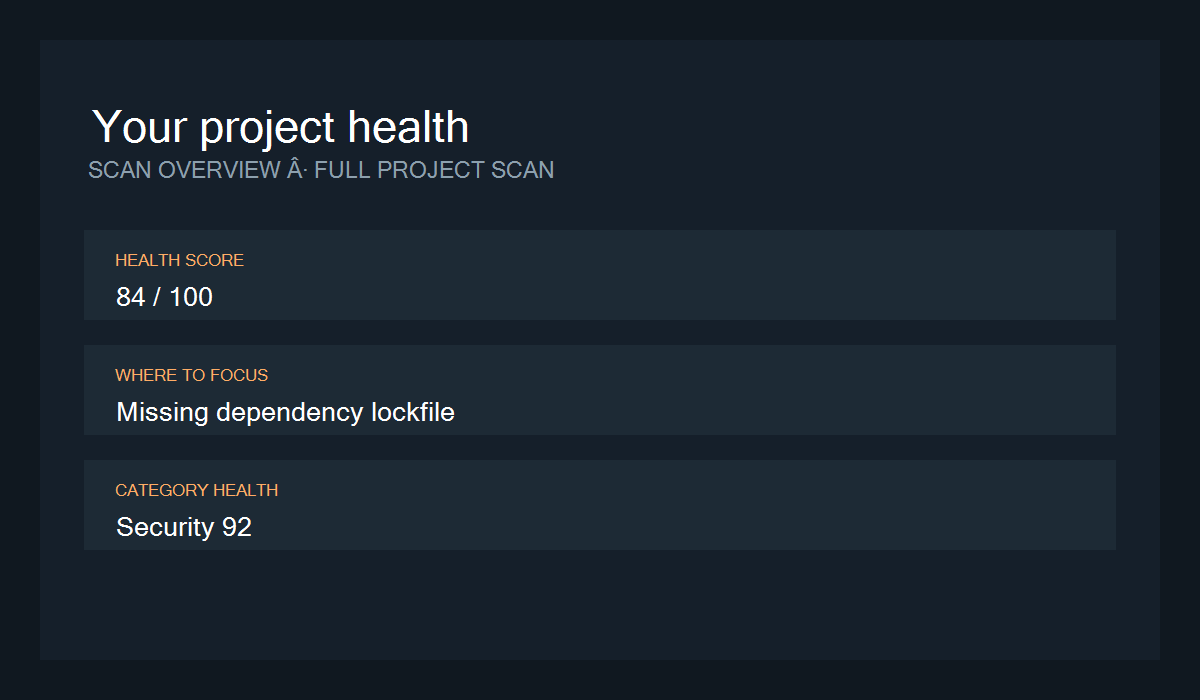 Dev Doctor Pro dashboard