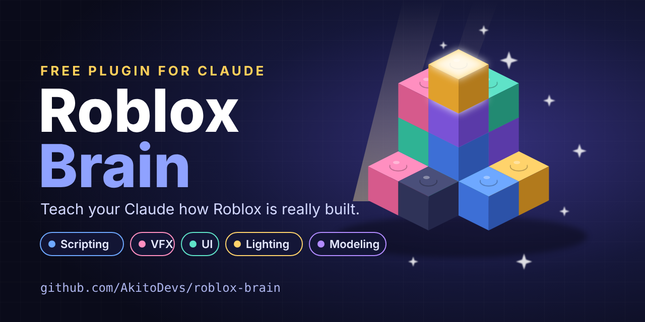 Roblox Brain: a free plugin that makes Claude better at Roblox