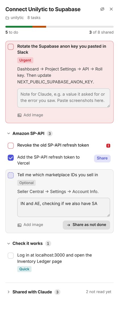 The same checklist in a light VS Code theme
