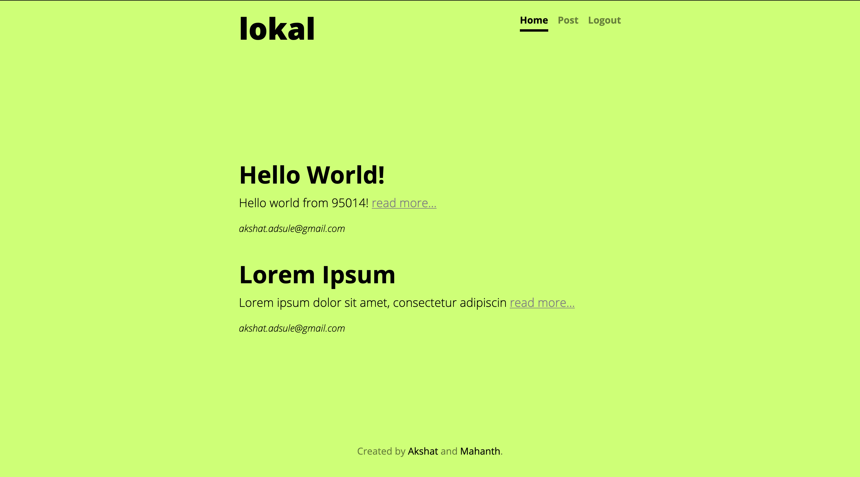 lokal homepage