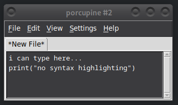 Screenshot of porcupine without plugins 2