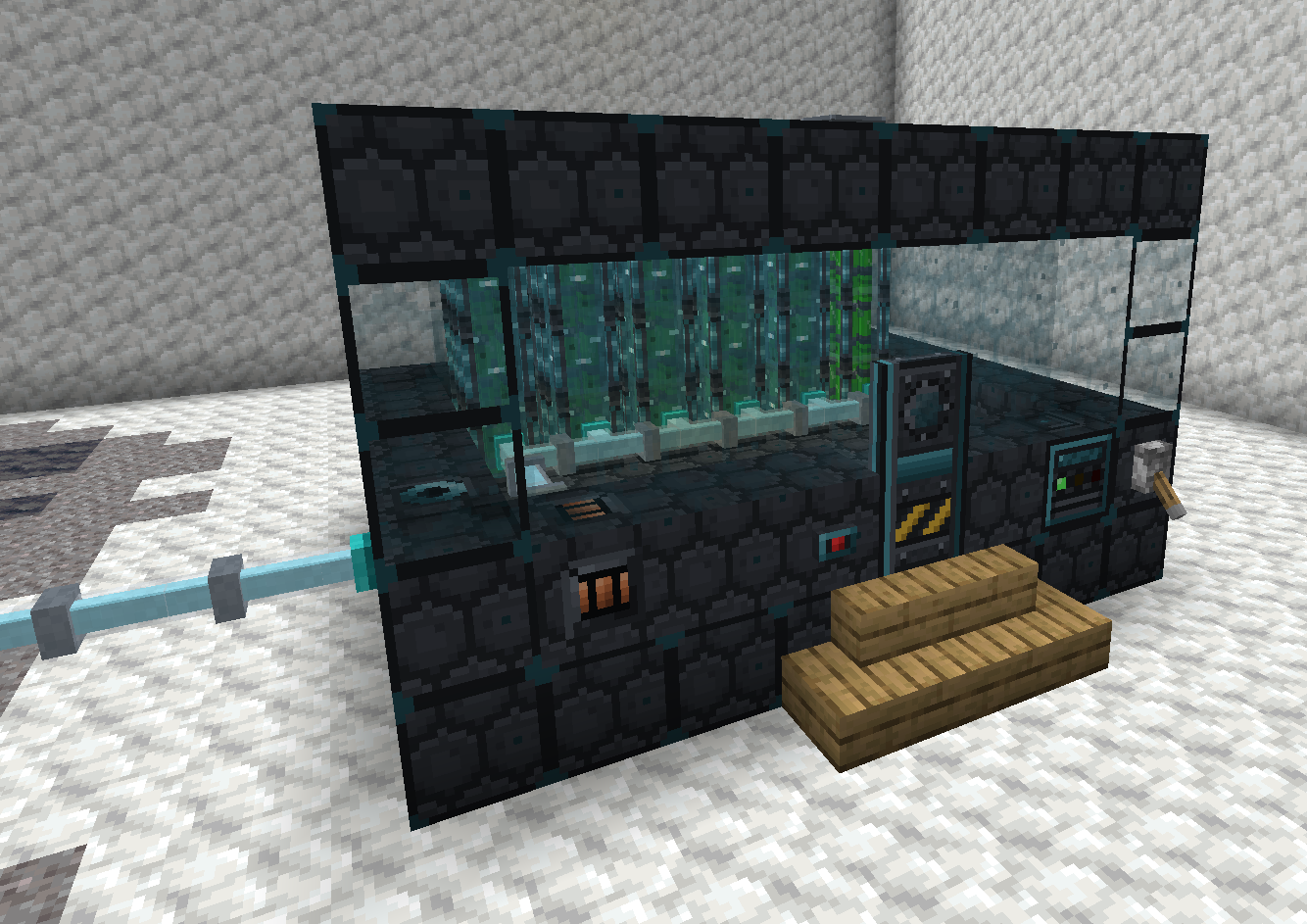 Nuclear reactor room - fuel rod columns, controller and coolant piping, built as a walk-in multiblock