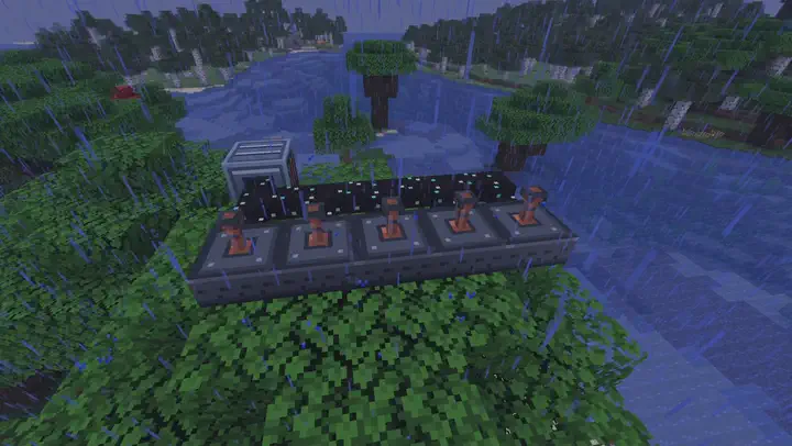 Lightning Rod Generators catching lightning strikes during a thunderstorm
