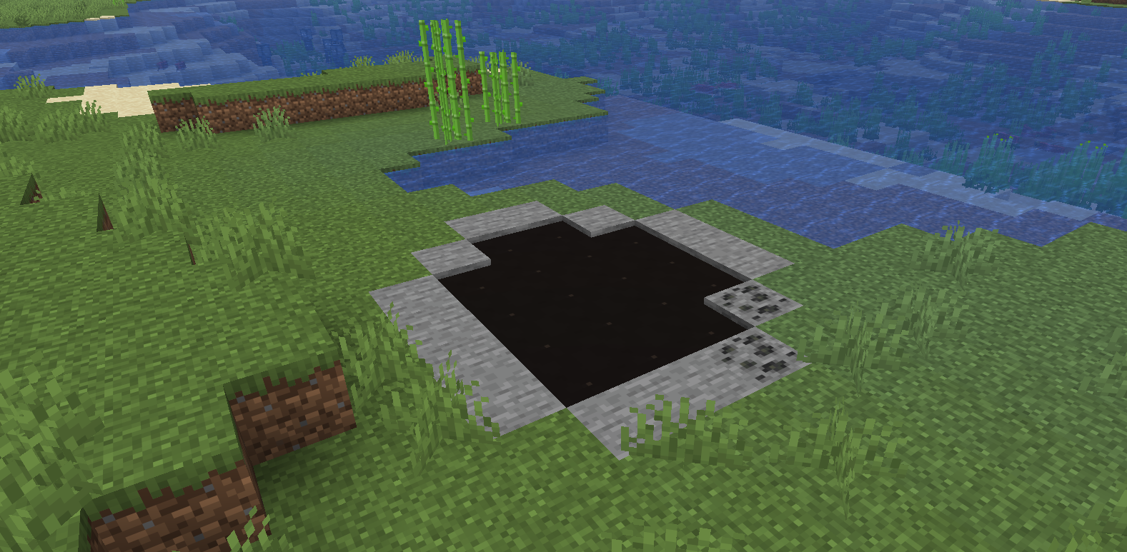 A surface oil patch filled with oil