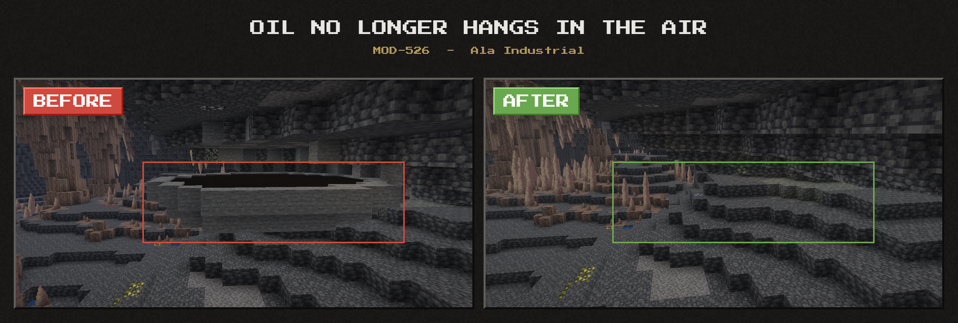 Ala Industrial 0.1.125 - an oil deposit in a cave before and after the fix