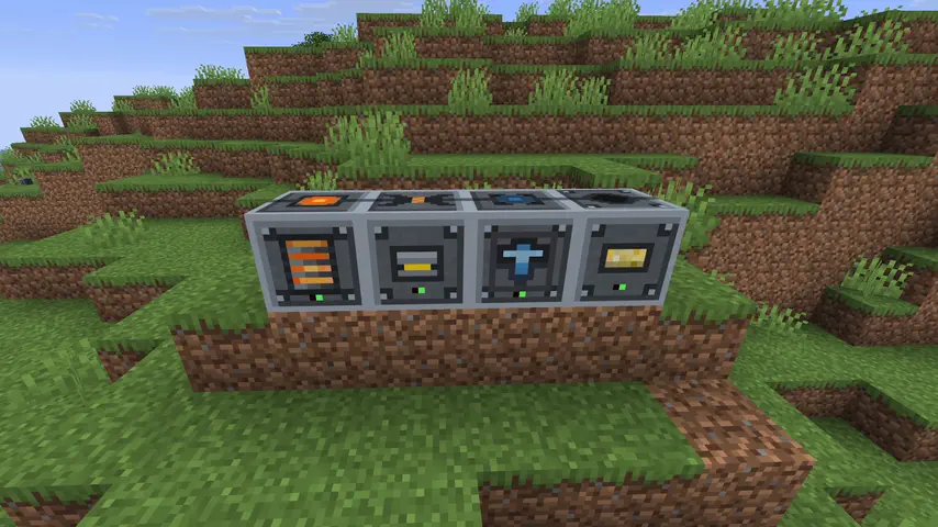 Four Ala Industrial machines running with animated front faces