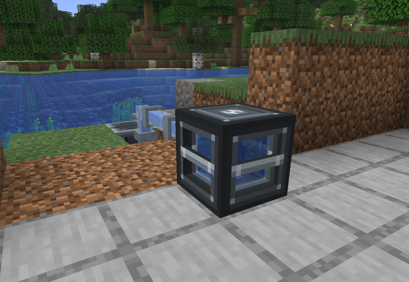 The Advanced Fluid Tank placed in the world, filled with water