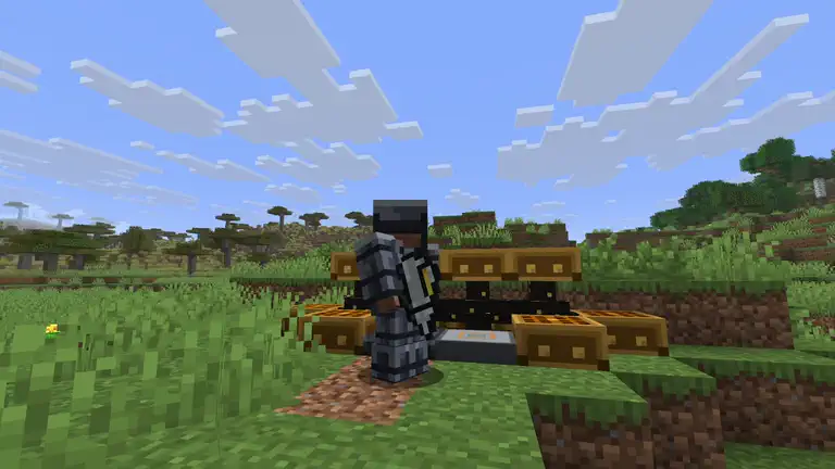 A player standing on the Charging Station while their gear charges