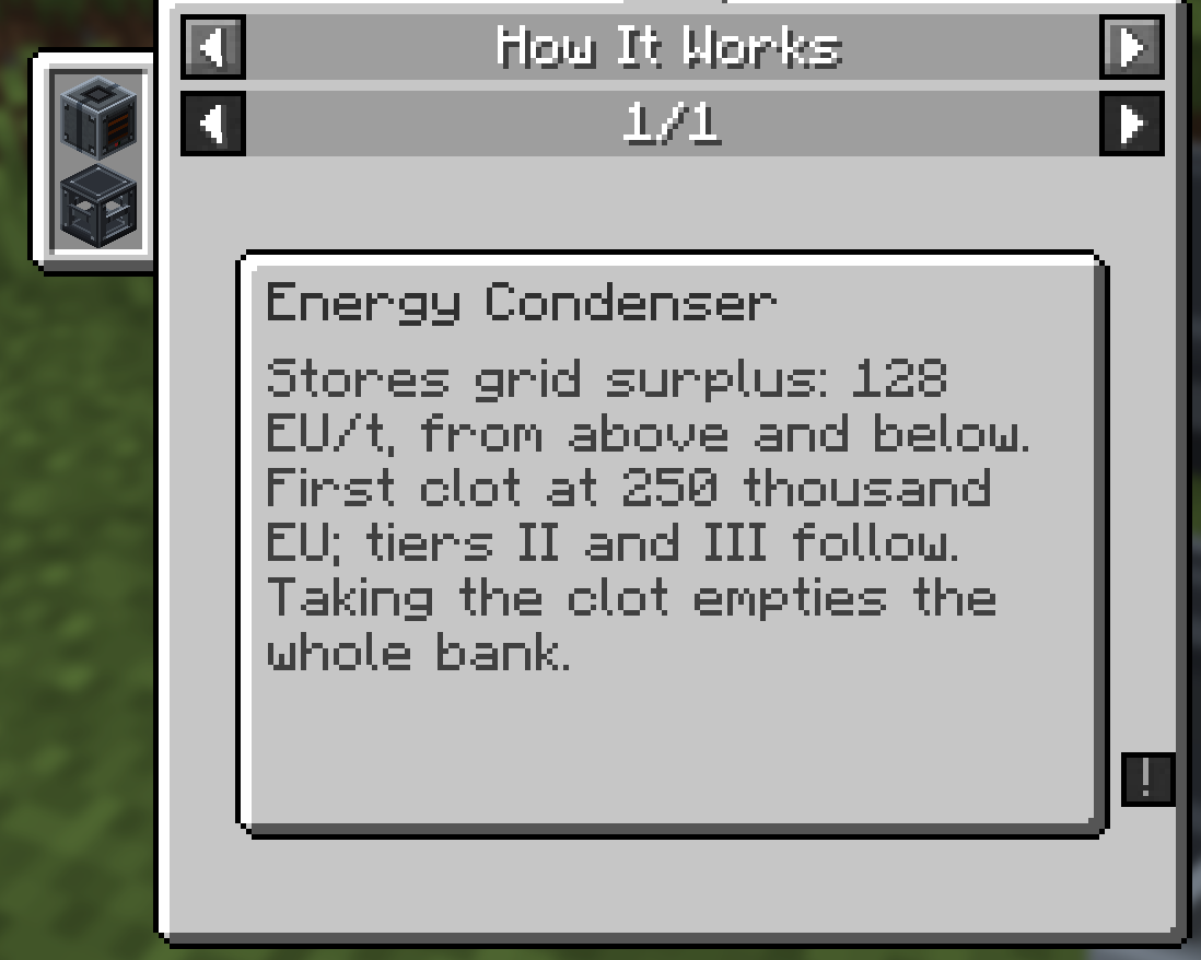 Ala Industrial 0.1.96 — machine info page in the recipe viewer