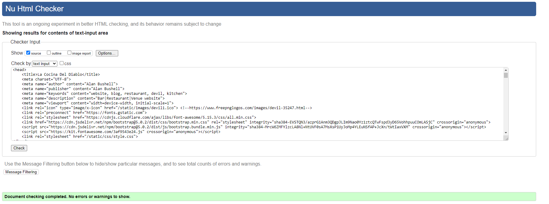 W3 Validation checker