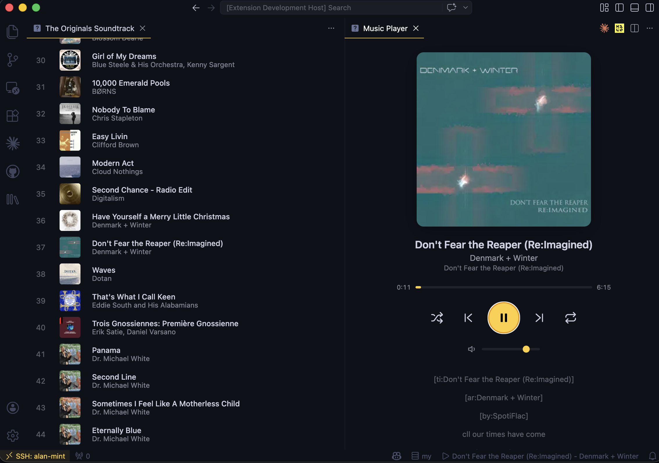 Playlist detail view