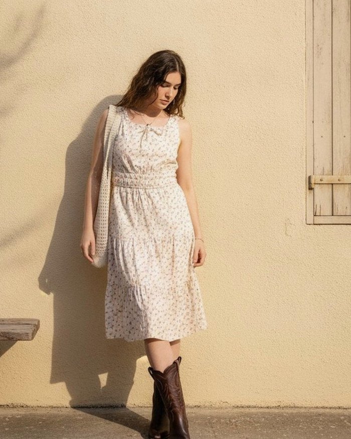 Bianca Cloud Rose floral cotton dress