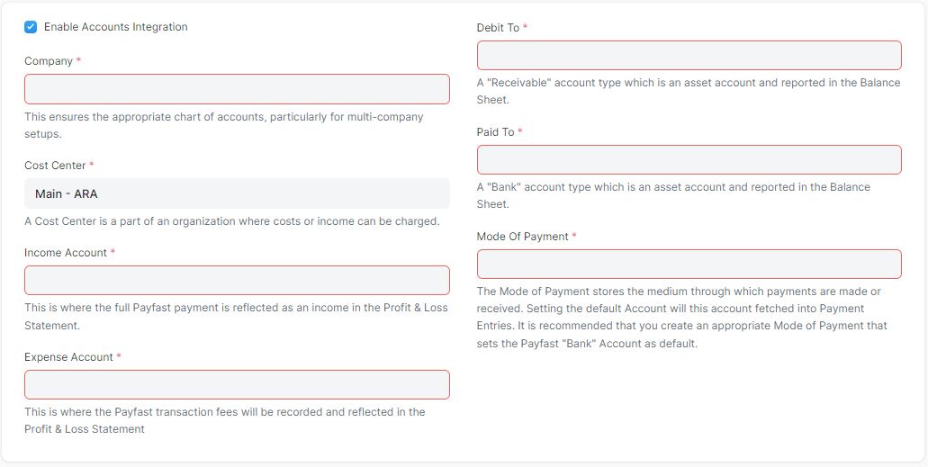 Accounts Integration