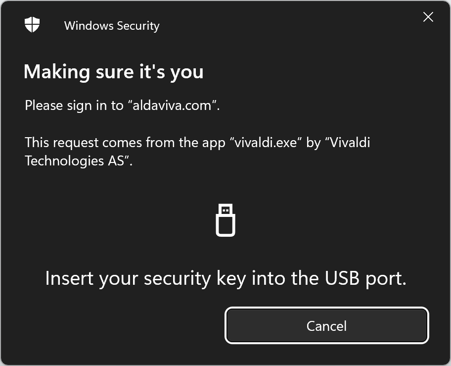usb security key prompt