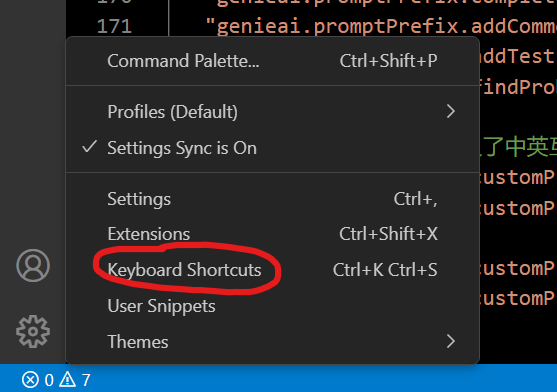 edit shortcuts