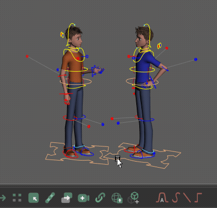 Temporary pivot driving multiple selected controls