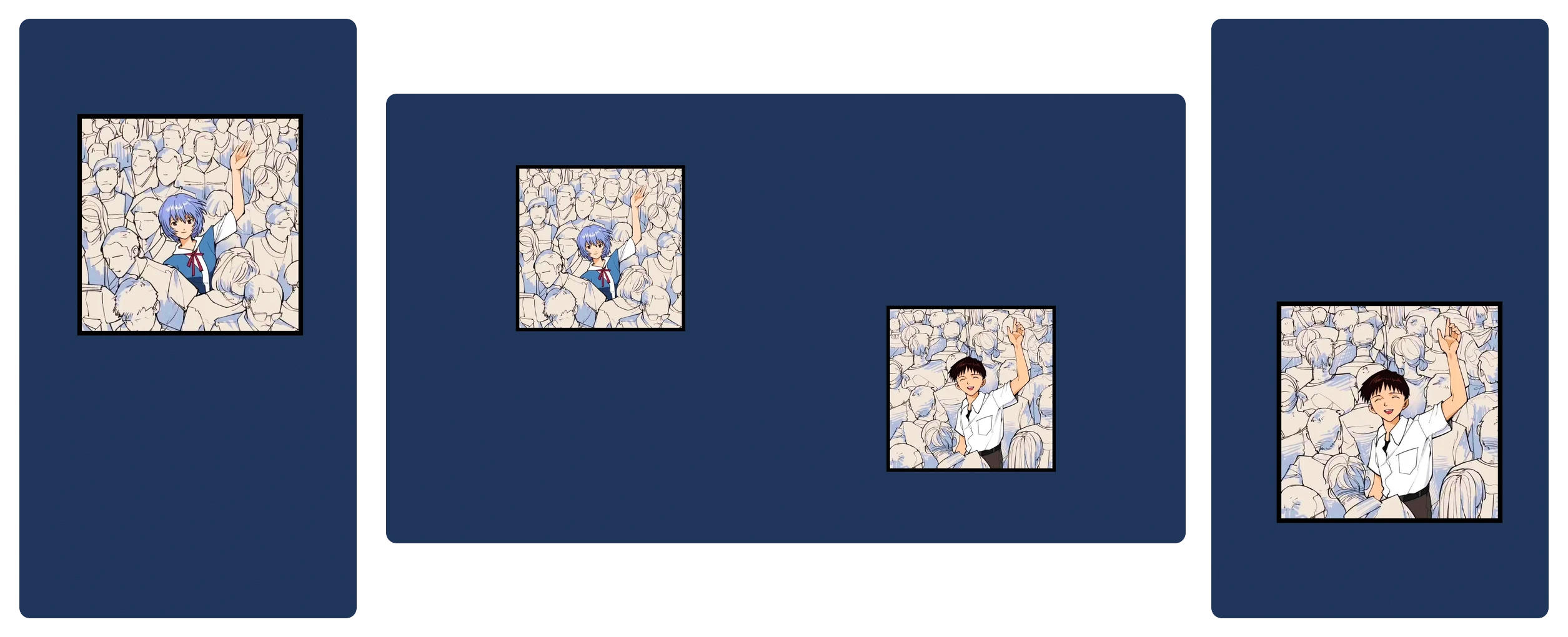 Each portrait monitor framed by hand with wallframe