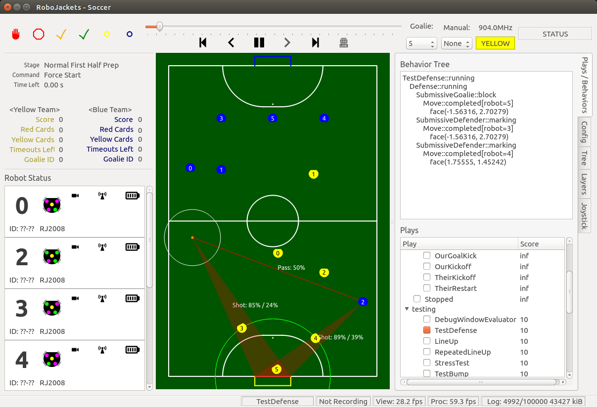 Screenshot of the 'soccer' program
