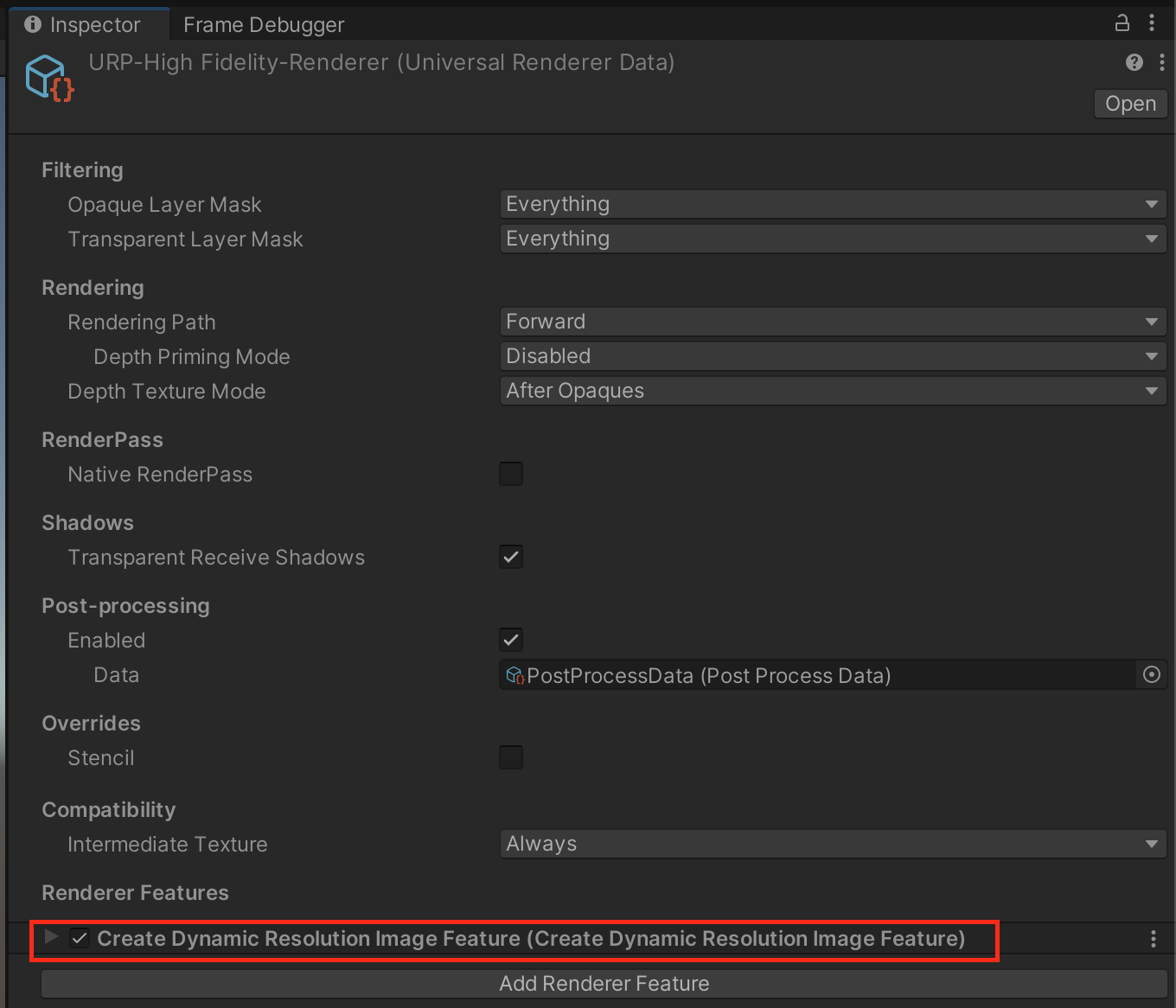 Add Create Dynamix Resolution Image Feature