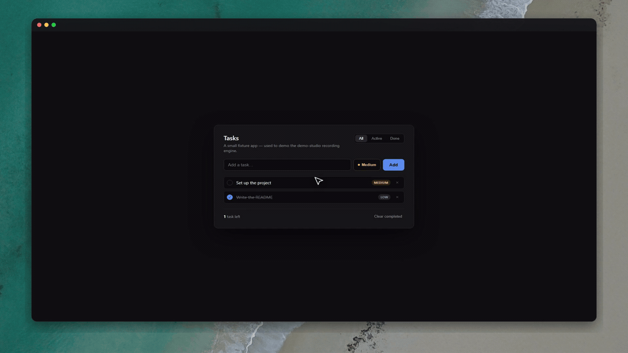 hello-demo — task app recorded by film-demo