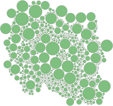 Symfony2 test suite, analyzed by PHPUnit D3 report