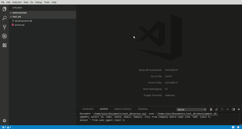 sqlite commands log out